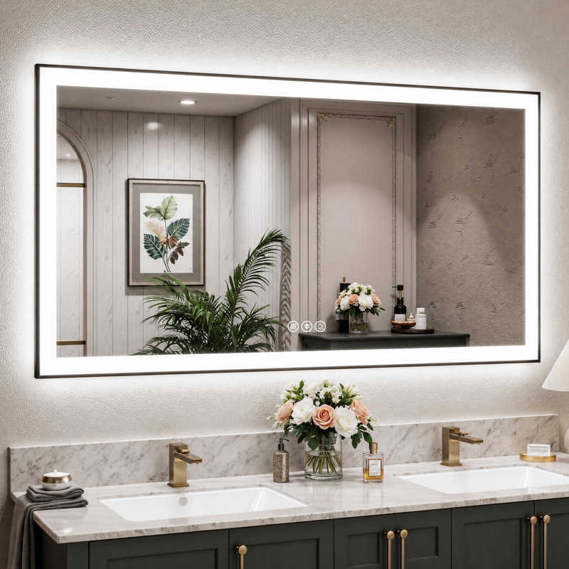 Miroir de salle de bain Lunara, 60 po x 30 po