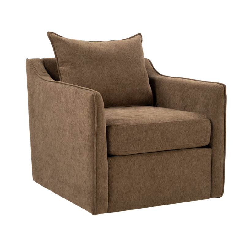 Wide Upholstered Swivel Accent Armchair, Full Back Chenille Lounge Chair, 360° Rotation, Modern Living Room Accent Chair, No Assembly Needed