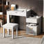 Coiffeuse 3 en 1 avec miroir, - Coiffeuse multifonctionnelle élégante pour la maison-1346777884