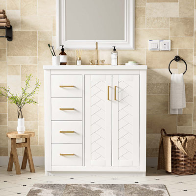 Meuble-lavabo autoportant de haute qualité avec rangement abondant et fabrication durable