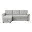 Canapé modulaire réversible 84 po en lin gris foncé avec méridienne de rangement-671171520-671171523