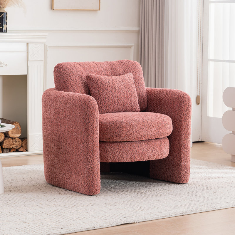 Chaise de coin arrondie moderne - convient à de nombreux cas de figure, siège simple élégant pour les espaces modernes, Rouge
