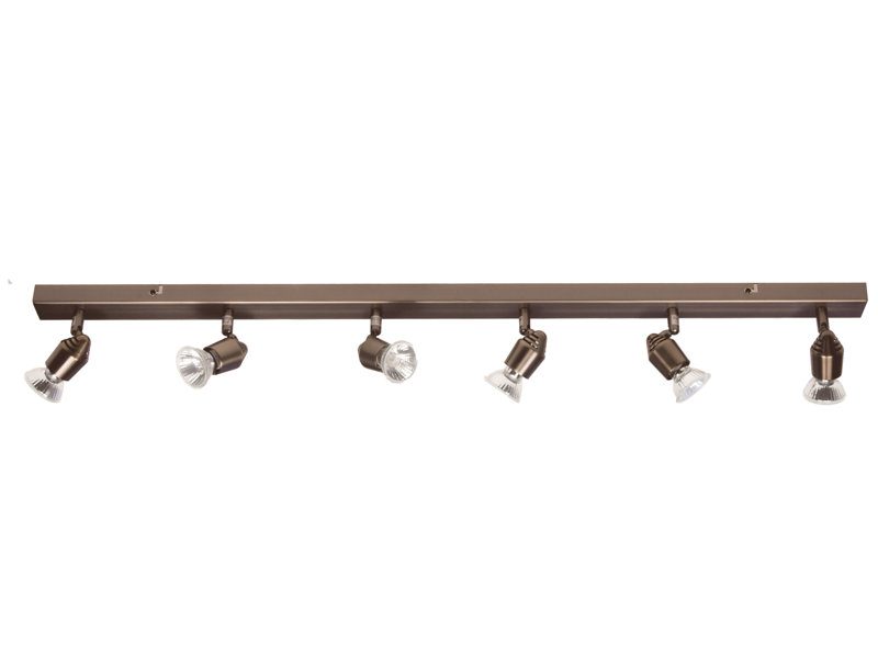 Flush Mount, 14cm H x 60cm W x 4cm D, Satin Nickel, 4