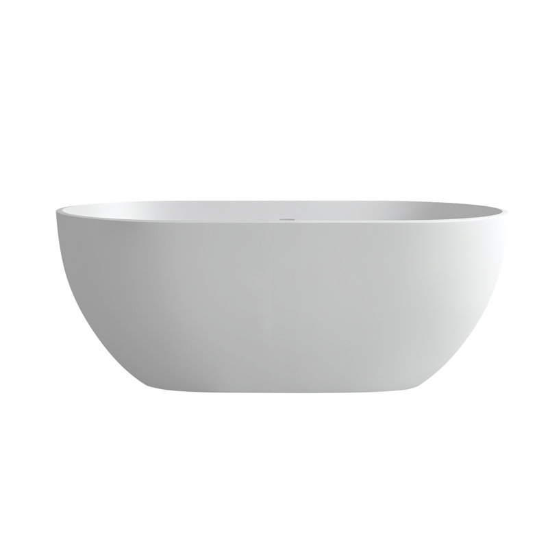 Baignoire de trempage à surface solide - Baignoire profonde autoportante, Blanc mat
