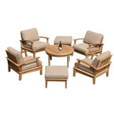 Outdoor 7 - Piece Teak Conversation Set