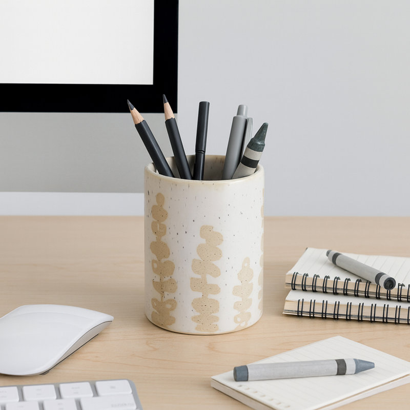 Tasse décorative en forme de fleur sauvage en céramique pour bureau