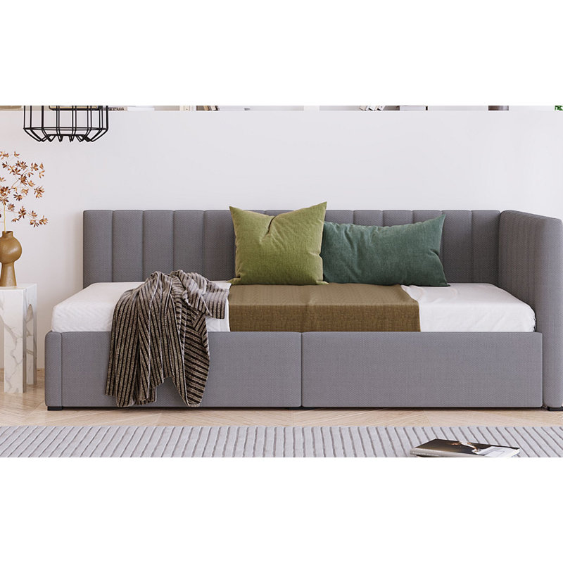Modern Dalsanto Solid Wood Daybed, Gray