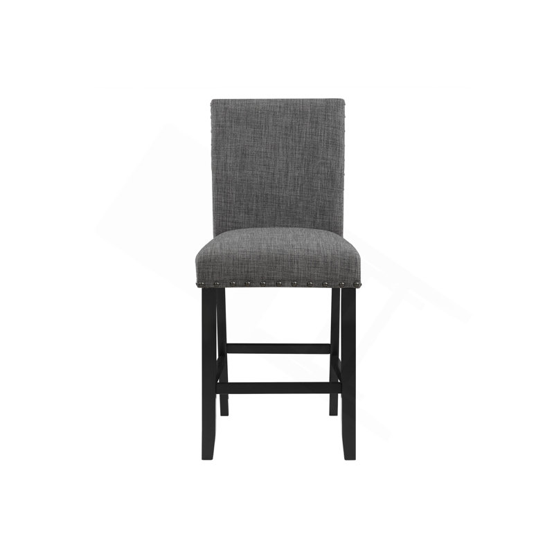 TABOURET DE MARIA (ENSEMBLE DE 2), Siège gris foncé / structure noire