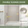44"-48" W x 72" H Double Sliding Shower Door Semi-Frameless Bypass Sliding Door with SGCC Tempered Glass Explosion-Proof Film, 2 Towel Bars for Walk-in Bathroom