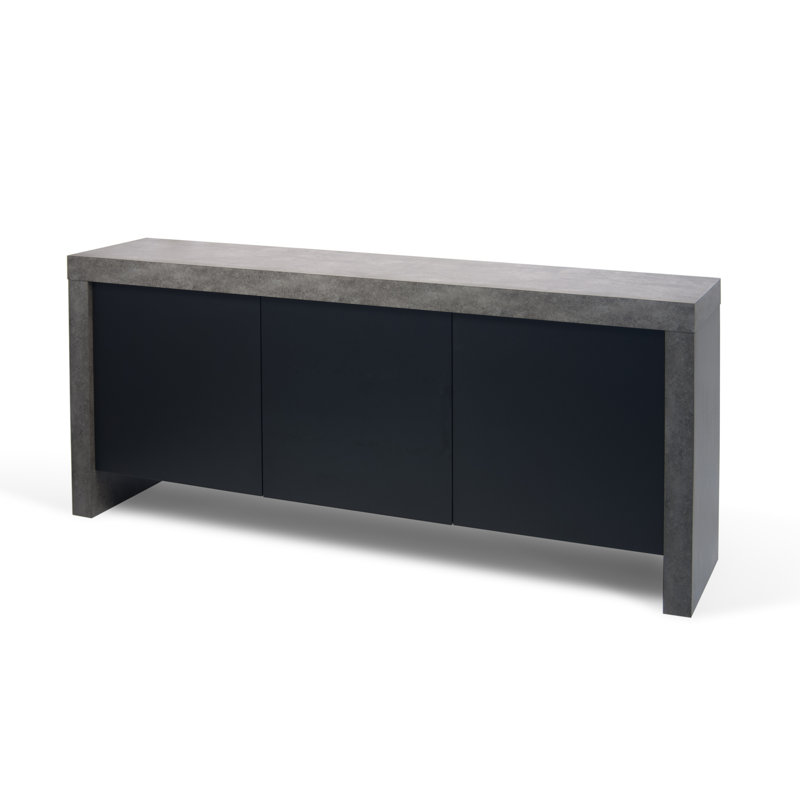Debbera 74 " W Sideboard, Concrete / Pure Black