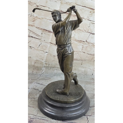 Oren 12 Inches Tall Bronze Statue Vintage Golfer Golfing Trophy Bobby Jones Sculpture Sale