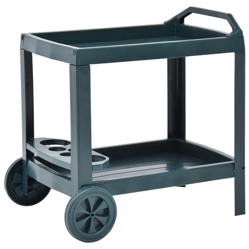 Chariot-bar à boissons avec porte-boissons, Vert