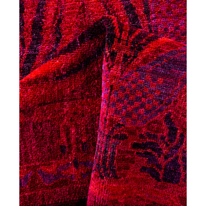 Tapis rose en laine noué à la main Bustamante 2 pi 10 po x 5 pi 5 po