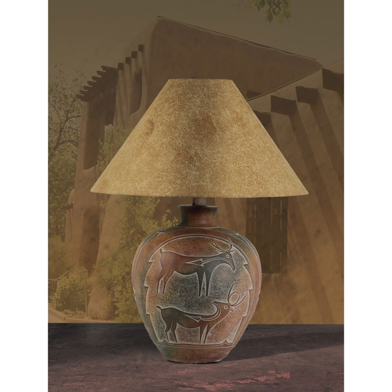 Cerf Indien 26" H Lampe De Table Avec Abat-jour Empire