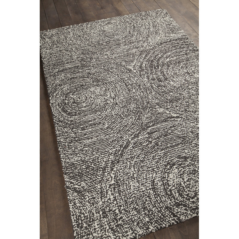 Navyan Gray Area Rug, Black/Purple, Rectangle 5' x 7'6"