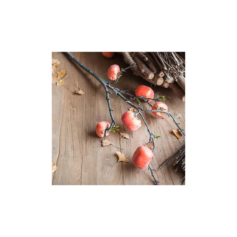 Tige en faux orange persimmon, 1 tige