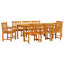 Set Of 5 Natural Wood Solid Acacia Wood 8-Seater Durable