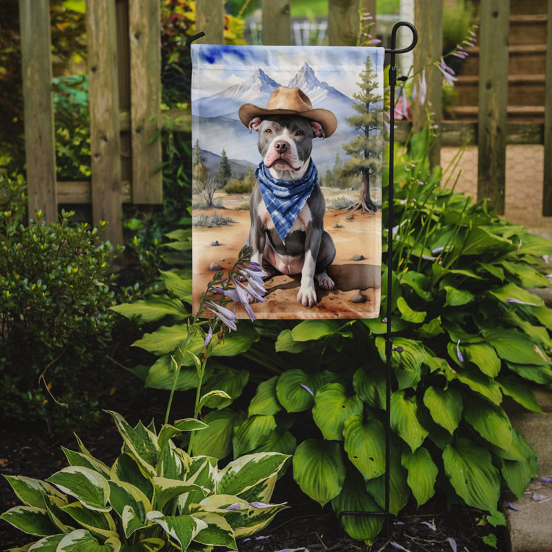Drapeau Cowboy Welcome Garden, Bull-terrier noir