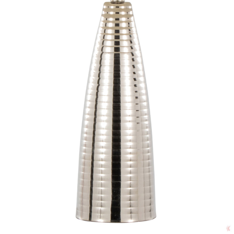 Lampe de table contemporaine en métal 27 "avec abat-jour en lin blanc Maya de Grandview Gallery - ensemble de 2, Nickel