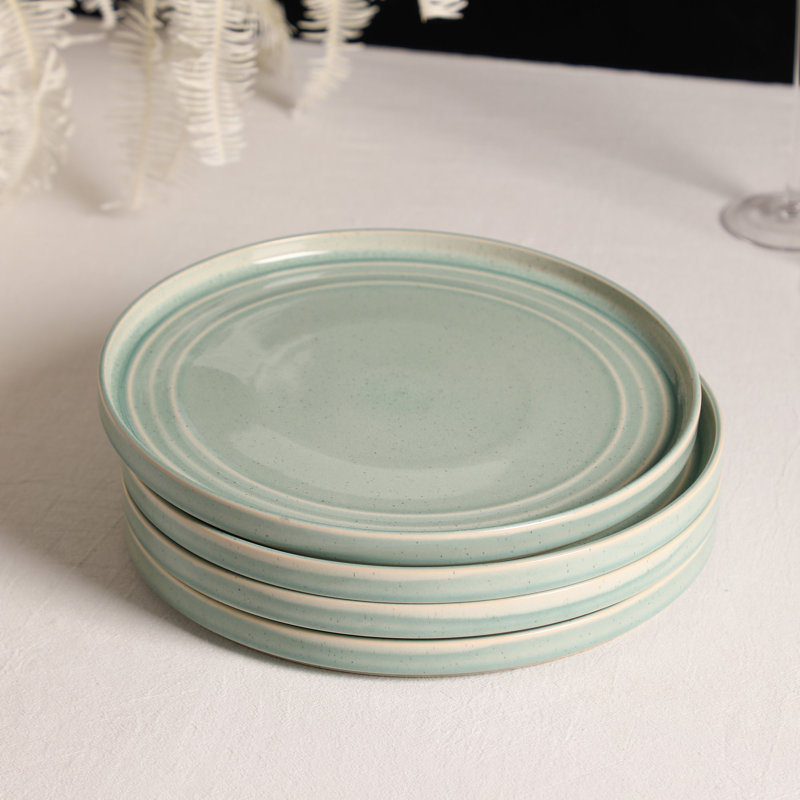 Ensemble d'assiettes en grès 4 pièces Stone Lain Claire, Vert