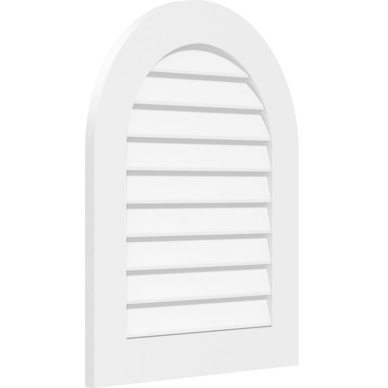 Évent à pignon rond non standard en PVC, l 28 po x L 16 po