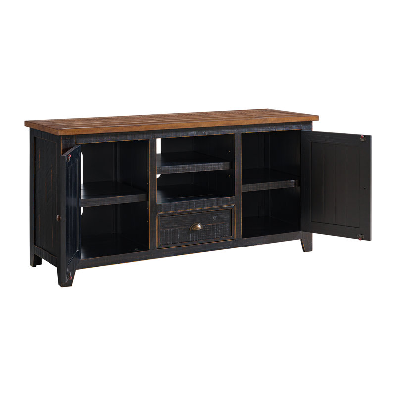 Kyndrick TV Stand for TVs up to 65", Black/Honey