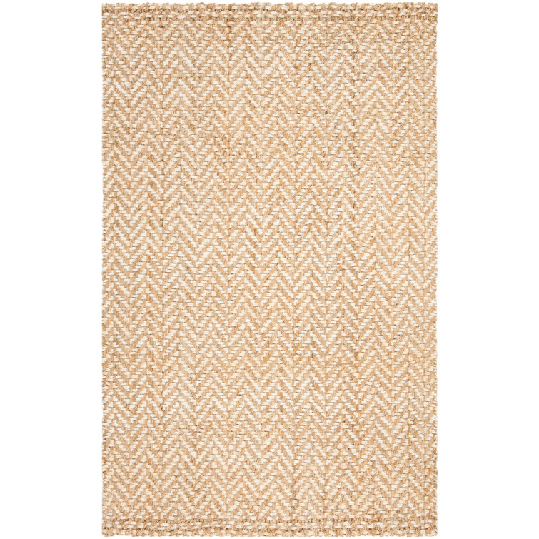 Gardell Natural Fiber Hand Woven Jute Chevron Rug