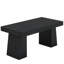 Bureau de direction moderne de 55 po de style Mid-Century - poste de travail d'ordinateur à domicile avec double base trapézoïdale, table d'écriture élégante et bureau de conférence, mobilier de bureau en bois noir