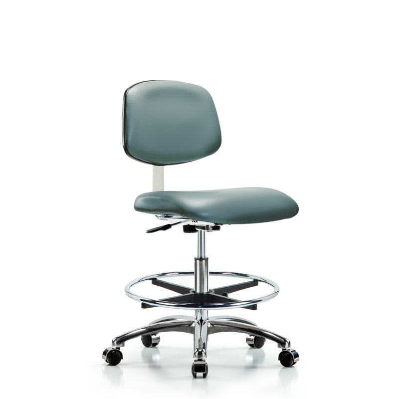 Medich Vinyl Task Chair, Casters, Light Blue