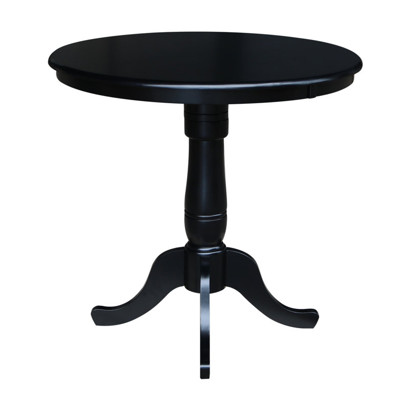 Table de salle à manger en bois massif Mosteller, Noir, noir, noir, noir, H 36 po x l 36 po x P 36 po