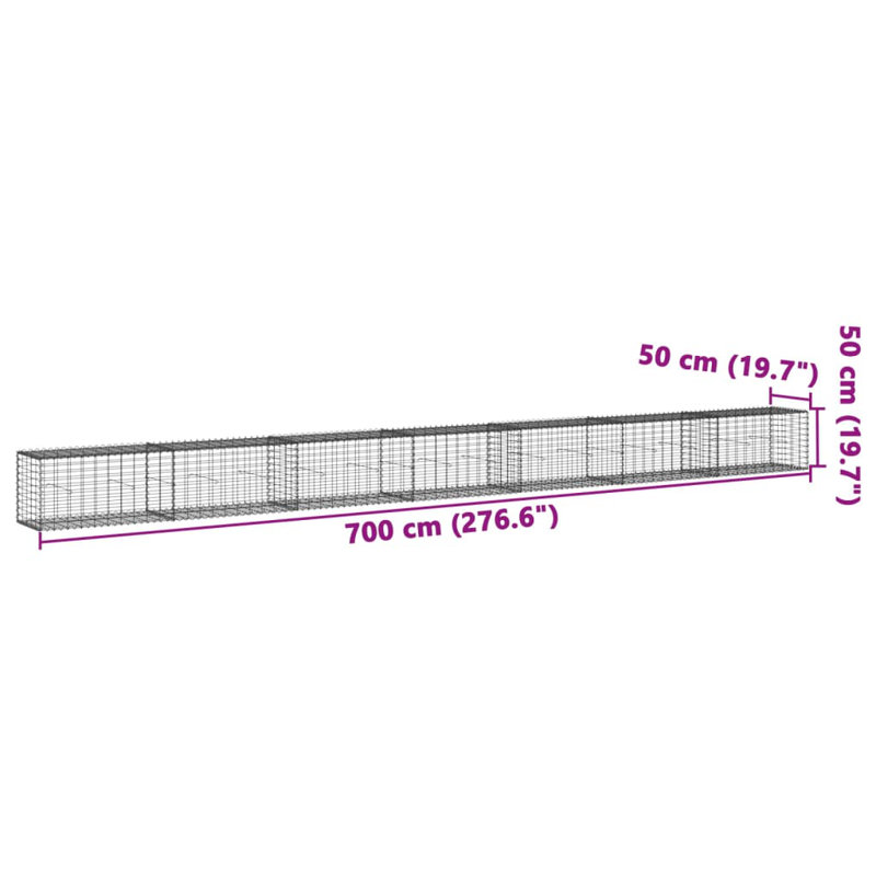 Annot Metal Border Fencing, 50cm H x 700cm W x 50cm D