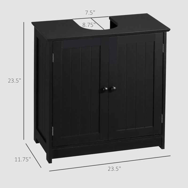 Armoire de meuble-lavabo sur pied 24 po 24 po, Noir