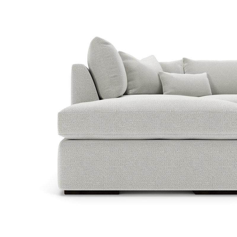 Canapé et chaise de 115 po de large Flagler, Orienté à gauche (vu de face), Mélange de lin performance blanc cassé Lena