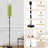 PeeNoke 68.5" Standing Floor Lamp Elegant sage green cream plaid for textile design Dimmable Metal Pole Lamp with Linen Lampshade LED Bulb Included
