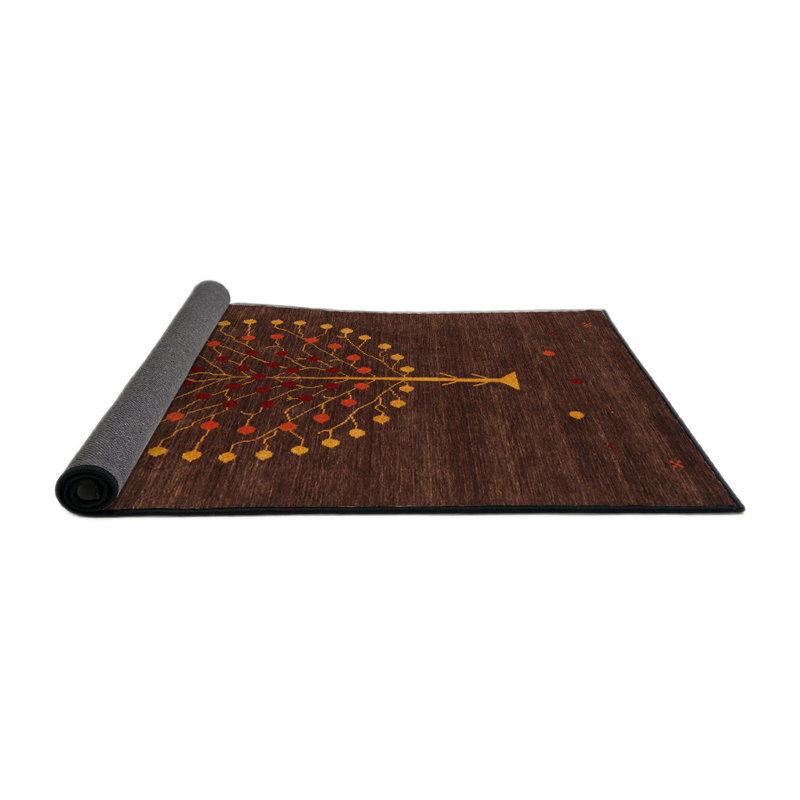 Tapis brun contemporain Kleban, Rond 7 pi
