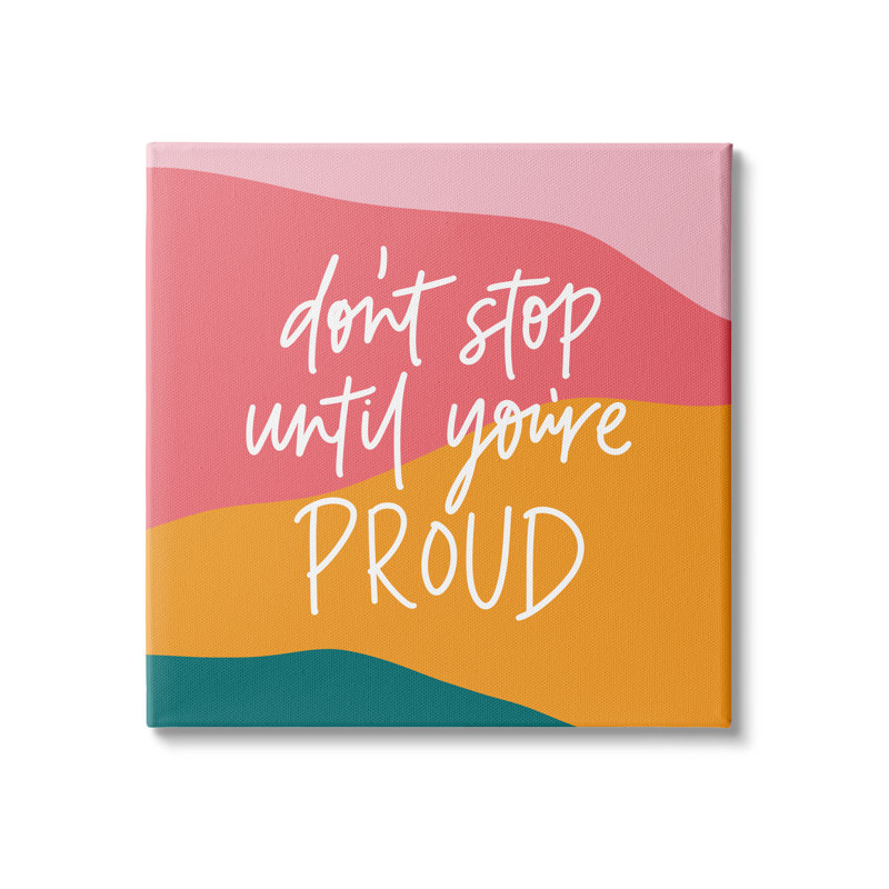 Colorful Abstract Canvas Wall Art with Inspirational Phrase, 30 x 30