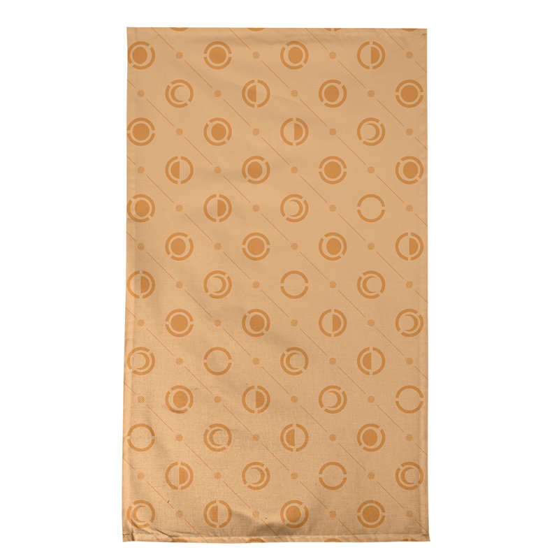 Torchon Moon phases, Tangerine / Orange, Croisé en coton