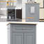 Chariot pour îlot de cuisine 24,8 po - Gris (rangement compact + tablette réglable)