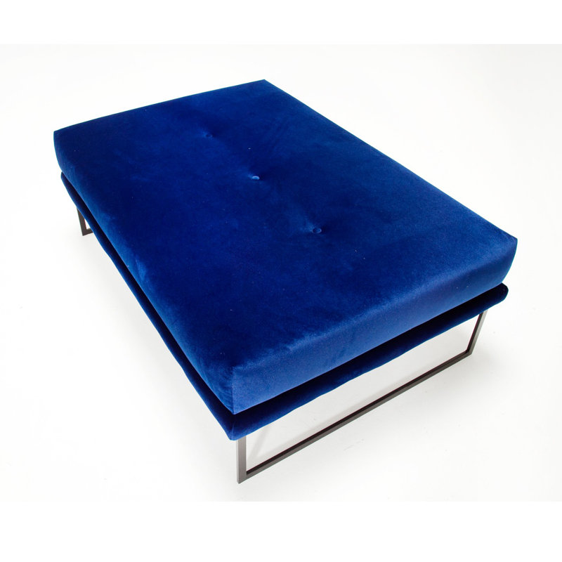 Repose-pieds 46,5 po, 100 % polyester bleu