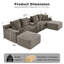 Canapé modulaire désossé en velours côtelé avec console de rangement, chargement USB, aucun assemblage requis-1518473452