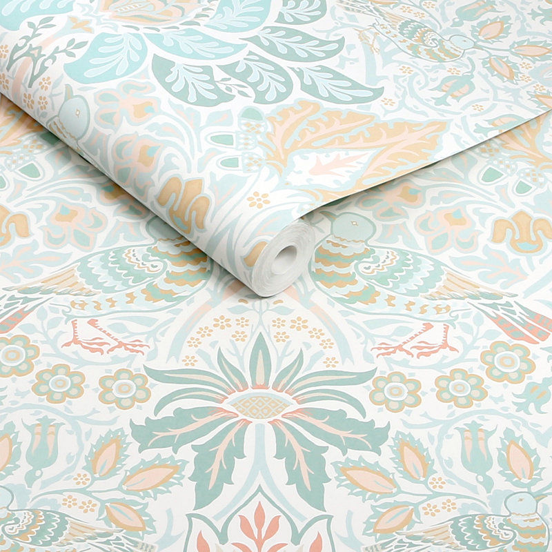 William Morris Dove & Rose Midsummer Wallpaper, Light Blue
