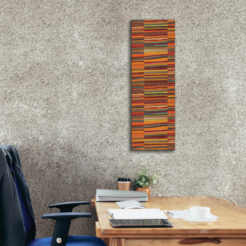 «Spice Stripes Panel 1» par Cheryl Warrick, art mural sur toile, H 36 po x l 12 po