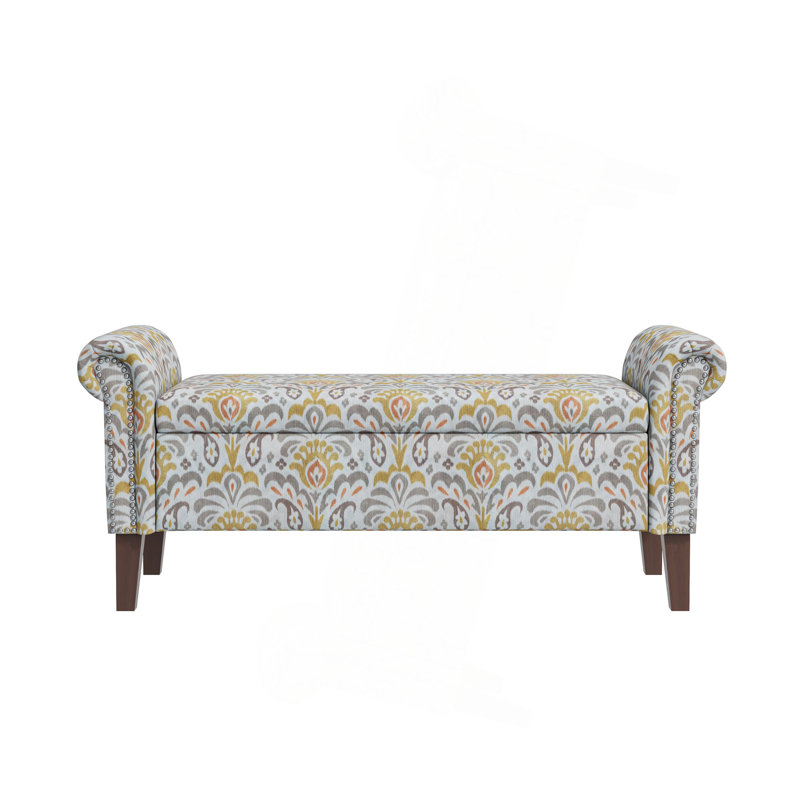 Repose-pieds avec rangement Conrad (SEULEMENT OTTOMAN), Jaune