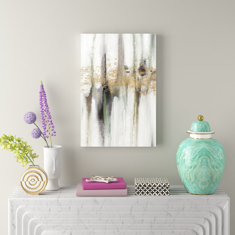 Falling Gold Leaf I by Studio W - Painting, 76cm H x 51cm W, Wrapped Canvas