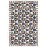 Blazier Hand Tufted Wool/Cotton Geometric Rug in Gray/Pink