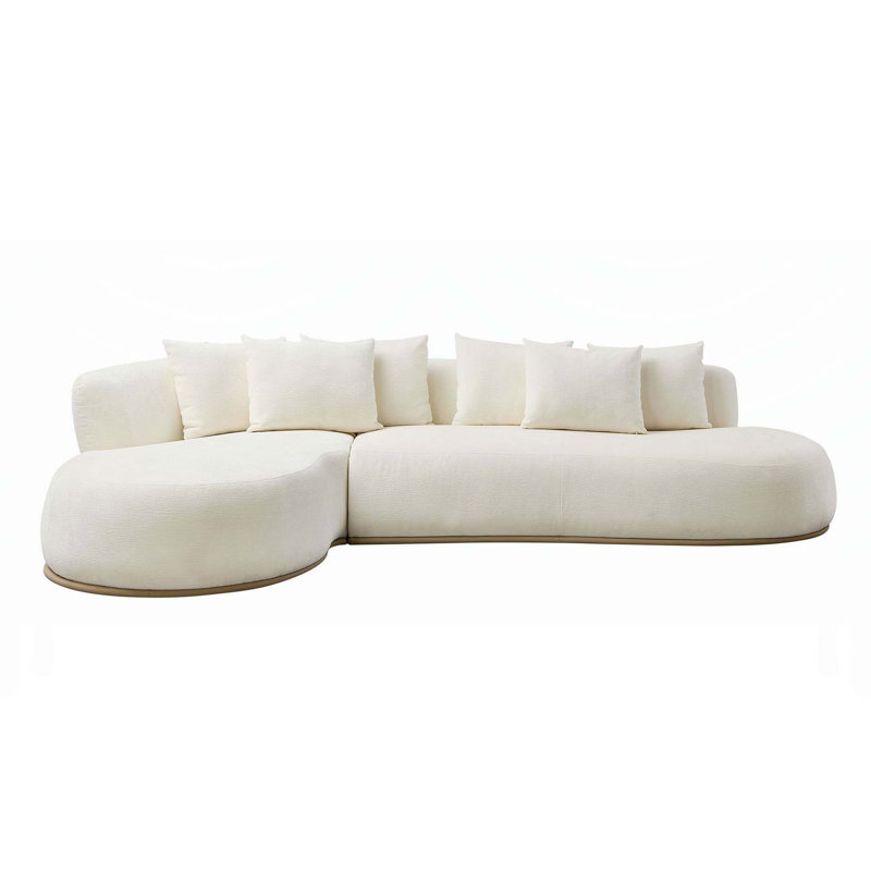 Canapé modulaire surdimensionné confortable pour le salon, ce qui améliore la détente, Polyester beige