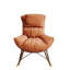 Leisure Rocking Chair For Balcony, Safe Swinging, Brown Comfortable And Breathable Single With Ergonomic Design,