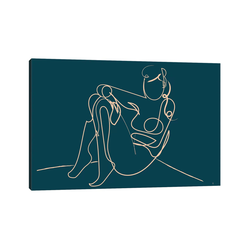 Teal Nude 1 Piece Wrapped Canvas Wall Art, 101.6 cm H x 66.04 cm W x 1.91 cm D