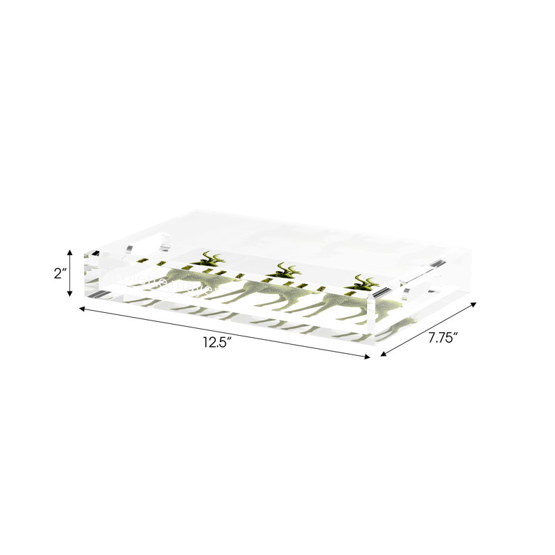 Moss Reindeer Acrylic Rectangle Decorative Tray