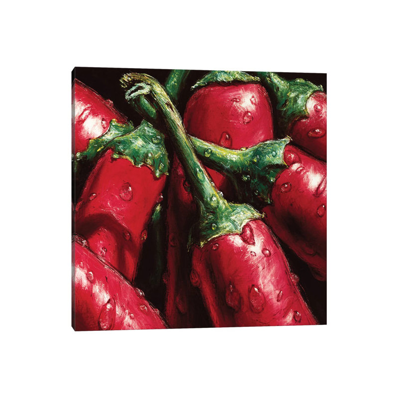 Hot Peppers by AlmaCh - Wrapped Canvas Painting, 93.98 cm H x 93.98 cm W x 3.175 cm D